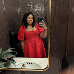 Red Free People Violet Mini Dress, Size L